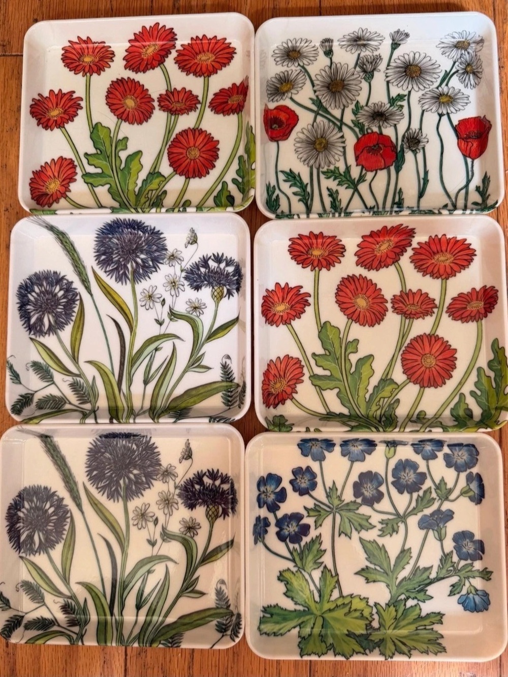Made in Italy Vintage Floral Melamine dishes set of 6 by Mebel